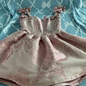 Sugar Thrillz Blush Pink Brocade Kids Dress
